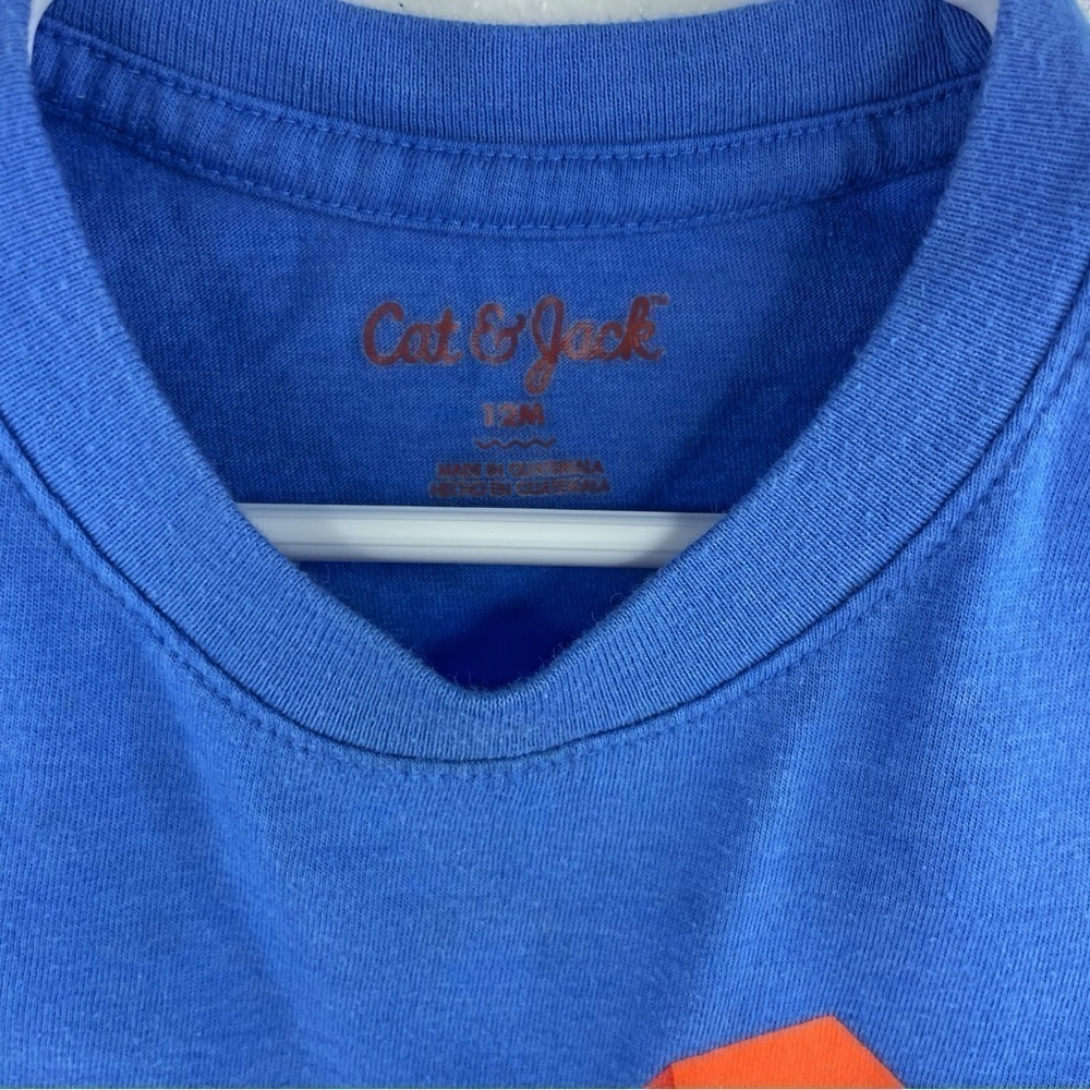 CAT & JACK Boys Kids Toddler Blue “ROAR-AGAMI” T-shirt w/ Origami Dinos Size 12M - Picture 3 of 3